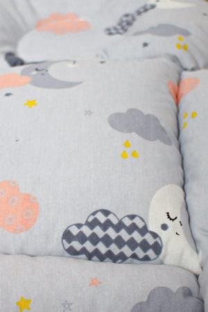 Saltea protectie doua fețe pentru carucior si scoica Moon, White-Grey [2]