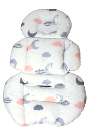 Saltea protectie doua fețe pentru carucior si scoica Moon, White-Grey [3]