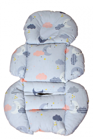 Saltea protectie doua fețe pentru carucior si scoica Moon, White-Grey [1]