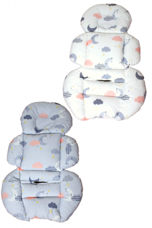 Saltea protectie doua fețe pentru carucior si scoica Moon, White-Grey [0]