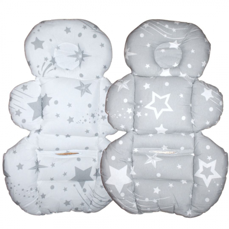 Saltea protectie pentru carucior si scoica, Sleepy Baby, Blue, Falling Stars [5]