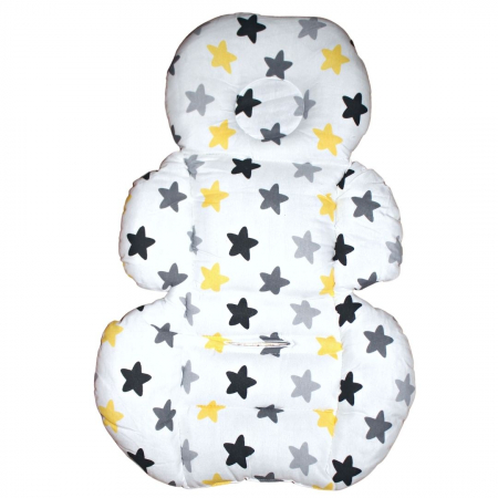 Saltea protectie pentru carucior si scoica, Sleepy Baby, Grey Stars [3]