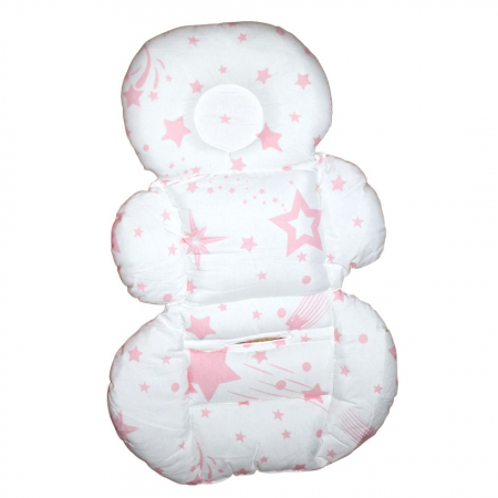 Saltea protectie pentru carucior si scoica, Sleepy Baby,Pink, Falling Stars [1]