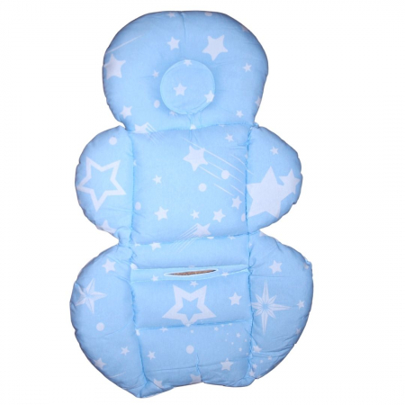 Saltea protectie pentru carucior si scoica, Sleepy Baby, Blue, Falling Stars [3]