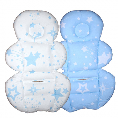 Saltea protectie pentru carucior si scoica, Sleepy Baby, Blue, Falling Stars [0]