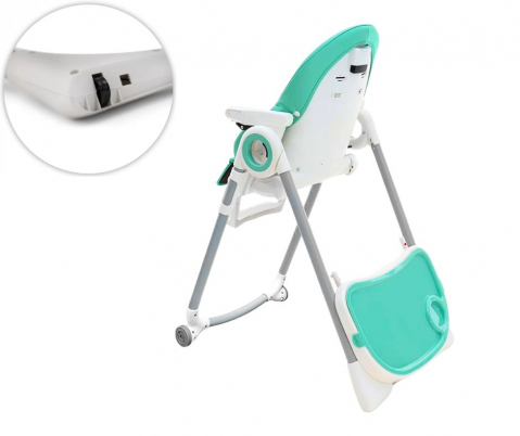 Scaun de masă ergonomic 3 in 1, Feedi, 7 pozitii, Turquoise, BebePrice [4]