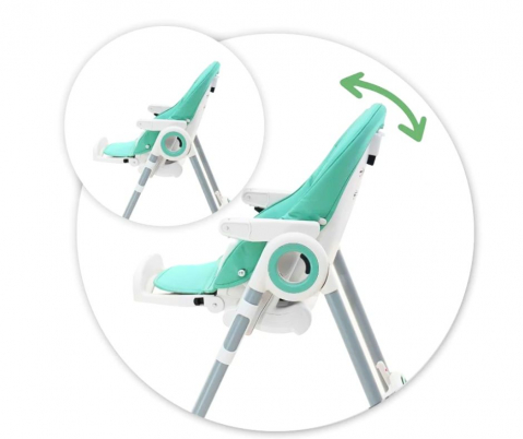 Scaun de masă ergonomic 3 in 1, Feedi, 7 pozitii, Turquoise, BebePrice [3]