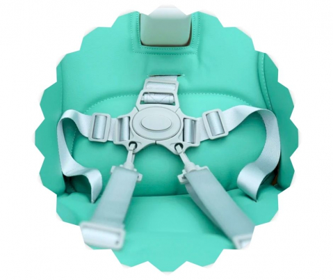 Scaun de masă ergonomic 3 in 1, Feedi, 7 pozitii, Turquoise, BebePrice [6]