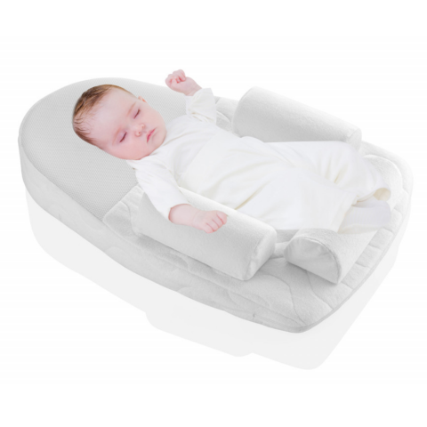 Salteluta antireflux pentru bebelusi cu plan inclinat si saculet cu samburi de cirese, White [2]