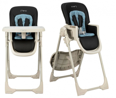 Alimentatie bebe & Accesorii hranire - Scaun de masă, 7 pozitii, piele ecologica, GojoX, Black, BebePrice