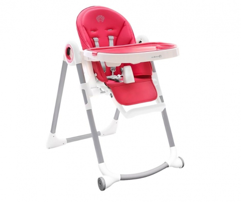 Scaun de masă ergonomic 3 in 1, Feedi, 7 pozitii, Salmon, BebePrice [1]