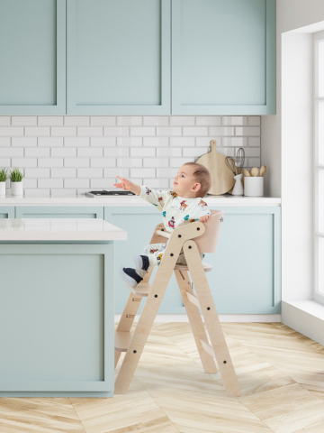 Alimentatie bebe & Accesorii hranire - Scaun de masă pliabil din lemn MamaToyz Natural BebePrice.ro