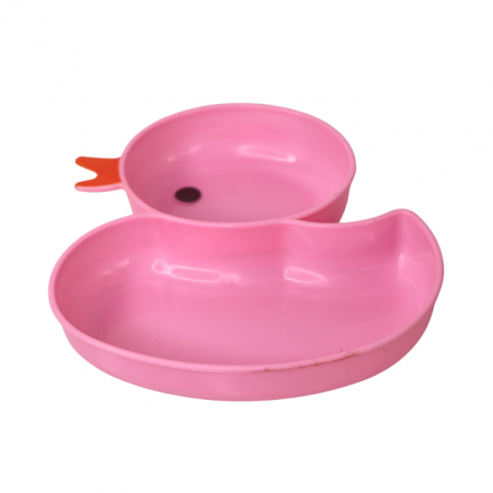 Castron din plastic cu tacamuri, Duck, Pink [2]