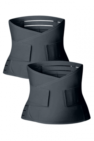Centuri abdominale postnatale - Set 2 x Centuri abdominale postnatale dublu reglabile - Black BebePrice