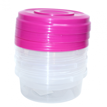 Set 3 caserole cu capac, plastic, 200ml [0]