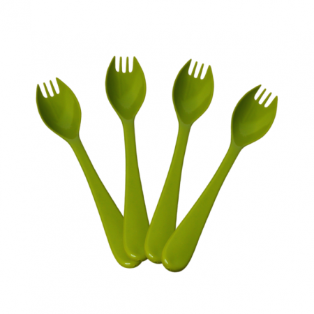 Set 4 farfurii si tacamuri, pentru microunde, Green [4]