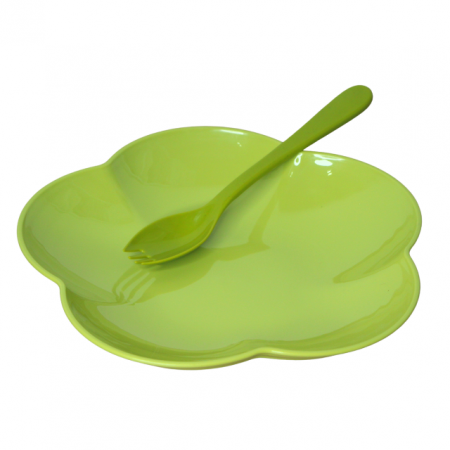 Set 4 farfurii si tacamuri, pentru microunde, Green [2]