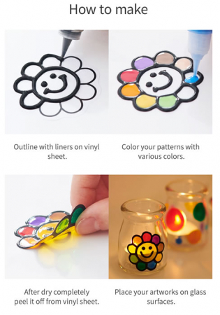 Set de creatie, Galss Deco, 6 culori , BebePrice [1]