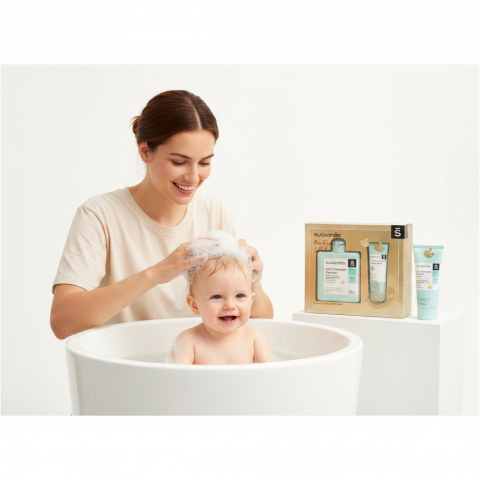Set cadou îngrijire bebeluși Suavinex Duo Perfect Care Gold BebePrice.ro [5]