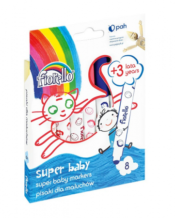 Set carioci lavabile, Fiorello, Super Baby, 8 culori, BebePrice [2]