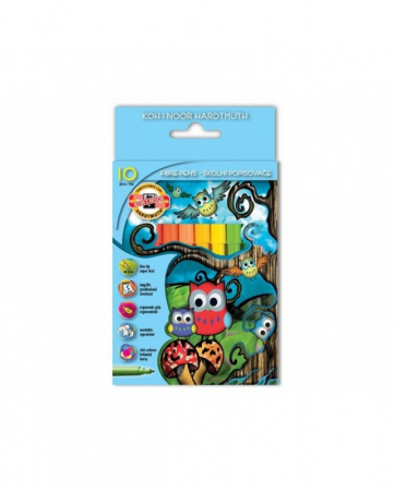 Set carioci lavabile, Owls, Koh-I-Noor, 10 culori, BebePrice [0]