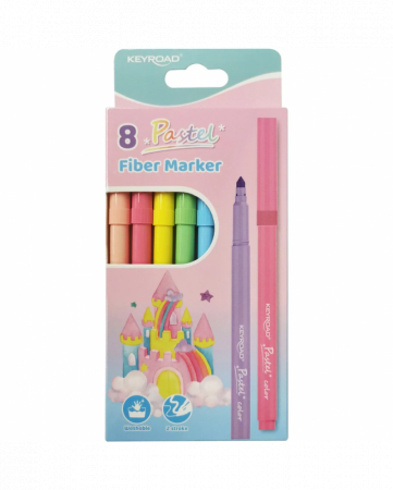 Set carioci lavabile, Keyroad, Pastel, 8 culori [0]