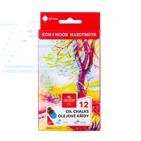 Jocuri Creative & Educative - Set creta uleioasa, rotunda, 12 culori , BebePrice