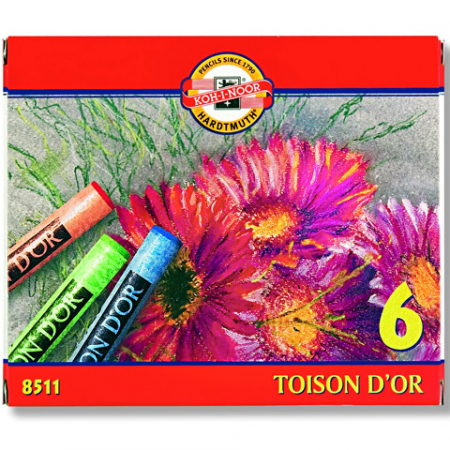 Jocuri Creative & Educative - Set creta uscata, pastel, rotunda, 6 culori, BebePrice