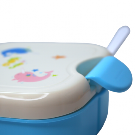 Set cutie alimente cu lingura, patrat, Blue, BebePrice [5]