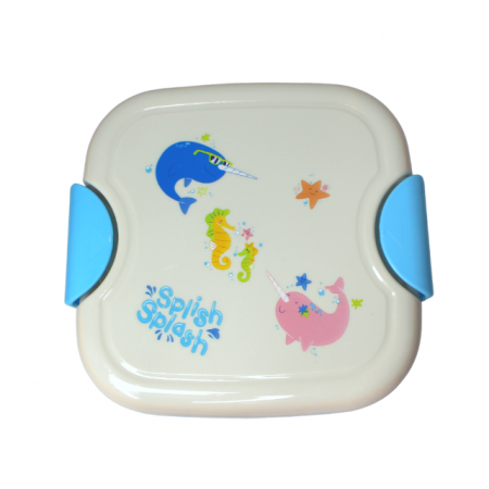 Set cutie alimente cu lingura, patrat, Blue, BebePrice [4]