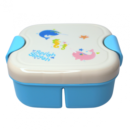 Set cutie alimente cu lingura, patrat, Blue, BebePrice [2]