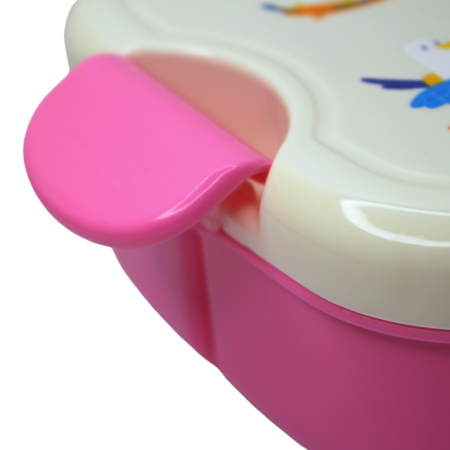 Set cutie alimente cu lingura, patrat, Pink, BebePrice [5]