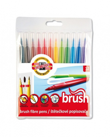 Jocuri Creative & Educative - Set carioci lavabile, Koh-I-Noor Paint Fun, 12 culori, BebePrice