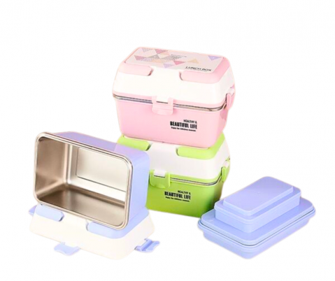 Caserola termica, 3 compartimente, Blue, BebePrice [1]