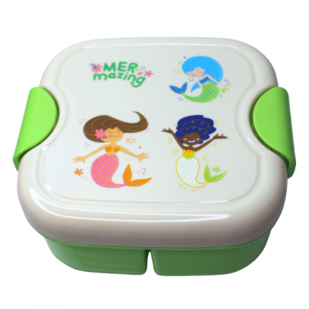 Set cutie alimente cu lingura, patrat, Green, BebePrice [2]