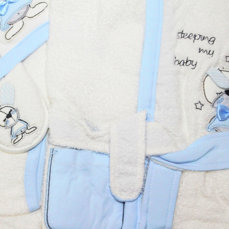 Set de baie pentru copii, bumbac, Rabbit, Blue - 4 piese, BebePrice [3]