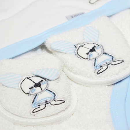Set de baie pentru copii, bumbac, Rabbit, Blue - 4 piese, BebePrice [1]