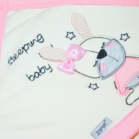 Set de baie pentru copii, bumbac, Rabbit, Pink - 4 piese, Bebeprice [4]