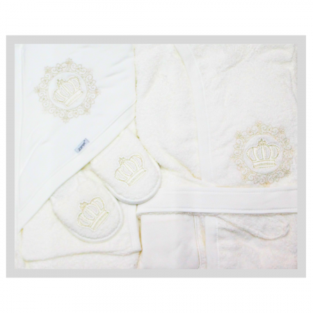 Set de baie pentru copii, bumbac, Royal, Light Beige - 4 piese, Bebeprice [0]