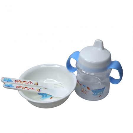Set diversificare 4 in1, fara BPA, Cute Duck, Blue, BebePrice [3]