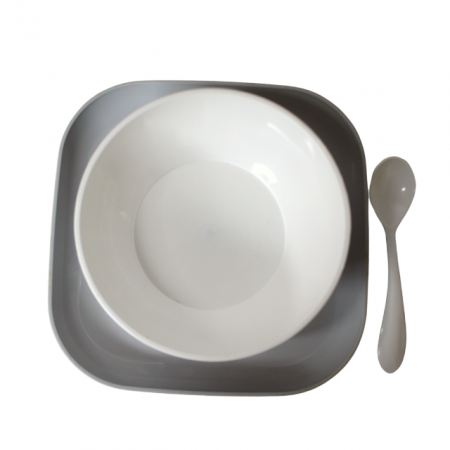 Set diversificare cu suport, fara BPA, Gri [2]