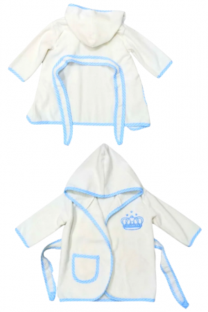 Set halat baie pentru bebe, 3 piese, Royal, 0-2 ani, Blue, BebePrice [5]