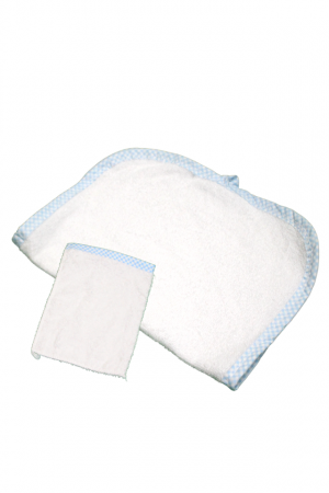 Set halat baie pentru bebe, 3 piese, Royal, 0-2 ani, Blue, BebePrice [1]