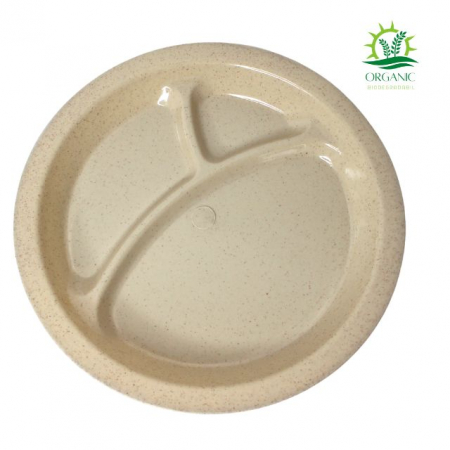 Set hranire bebe, rotund, din material organic, Rabbit, Light Brown - 3 piese [4]