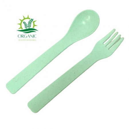 Set hranire bebe, dreptunghiular, din material organic, Puppy, Green- 3 piese [3]