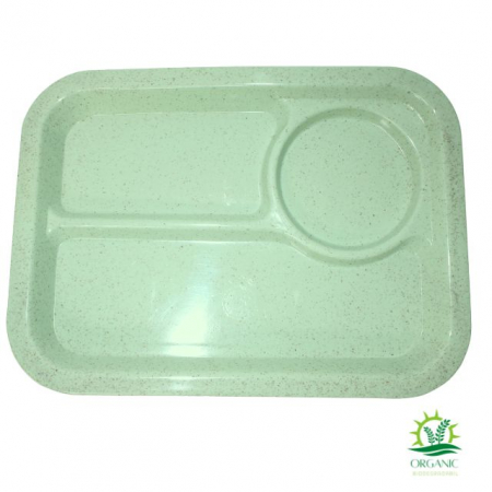 Set hranire bebe, dreptunghiular, din material organic, Puppy, Green- 3 piese [2]