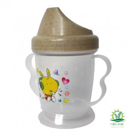 Set hranire bebe, rotund, din material organic, Rabbit, Light Brown - 3 piese [2]