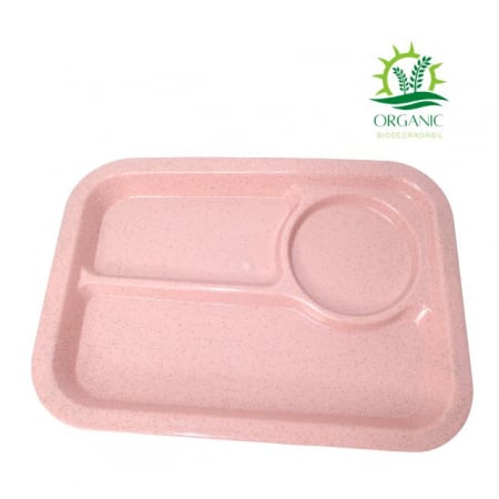 Set hranire bebe, dreptunghiular, din material organic, Puppy, Powder Pink- 3 piese [3]