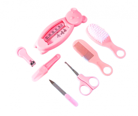 Set ingrijire bebelus, fara BPA, 7 piese, Pink , BebePrice [6]