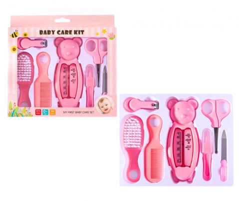 Set ingrijire bebelus, fara BPA, 7 piese, Pink , BebePrice [7]